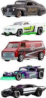 Hot Wheels Toy Cars, Batman 5-Pack Set of 5 1:64 Scale Die-Cast Silver Series Super-Villain Vehicles with Enhanced Deco Execution & Authentic Details (Amazon Exclusive)