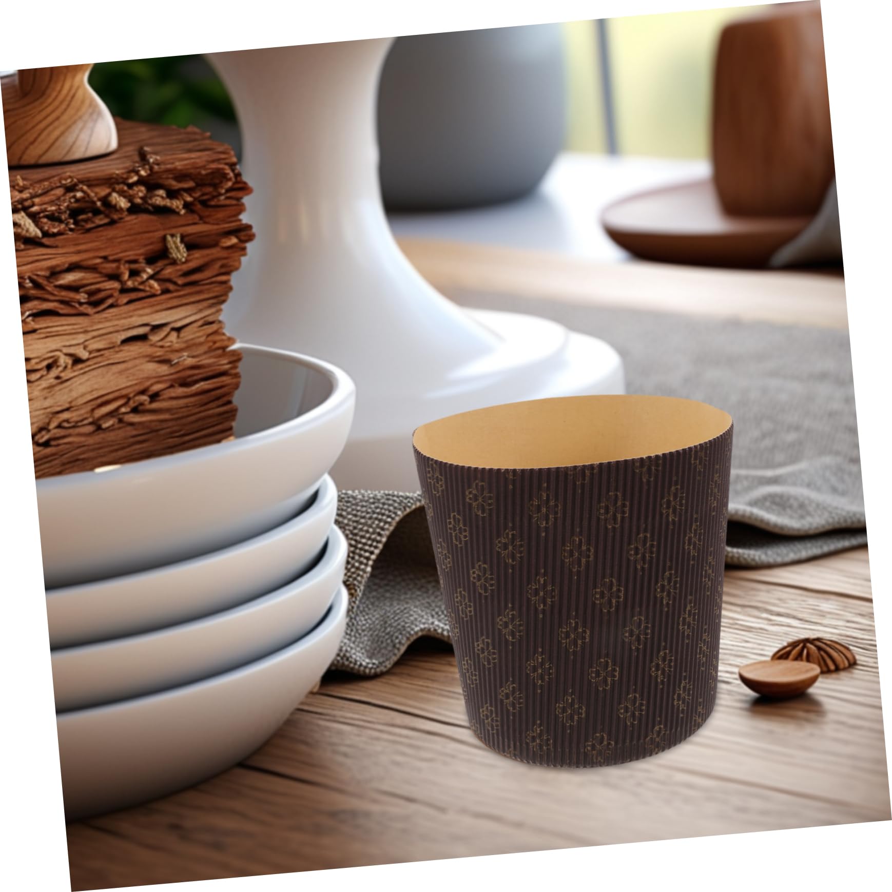 COLLBATH 25 Moldes de Papel Papel Marrón Resistente al Agua, Diseño Elegante para Hornear Muffins y Cupcakes para Ocasiones de Repostería y Fiestas
