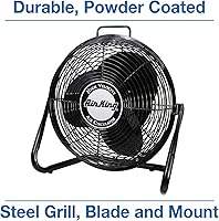 Vista 6 de Ventilador de piso, giratorio, alta velocidad, calidad industrial, Acero, Negro, 12 pulgadas