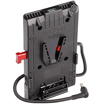 HEDBOX | Unix-SO | V Mount/Lock Battery Adapter Plate, with 1x USB 5V/2.1A and 3X D-Tap 14.8V/148W Power Out, Integrated Regulated 12V/50W Power via 20in/50cm Breakaway Cable for Sony DV Camcorders