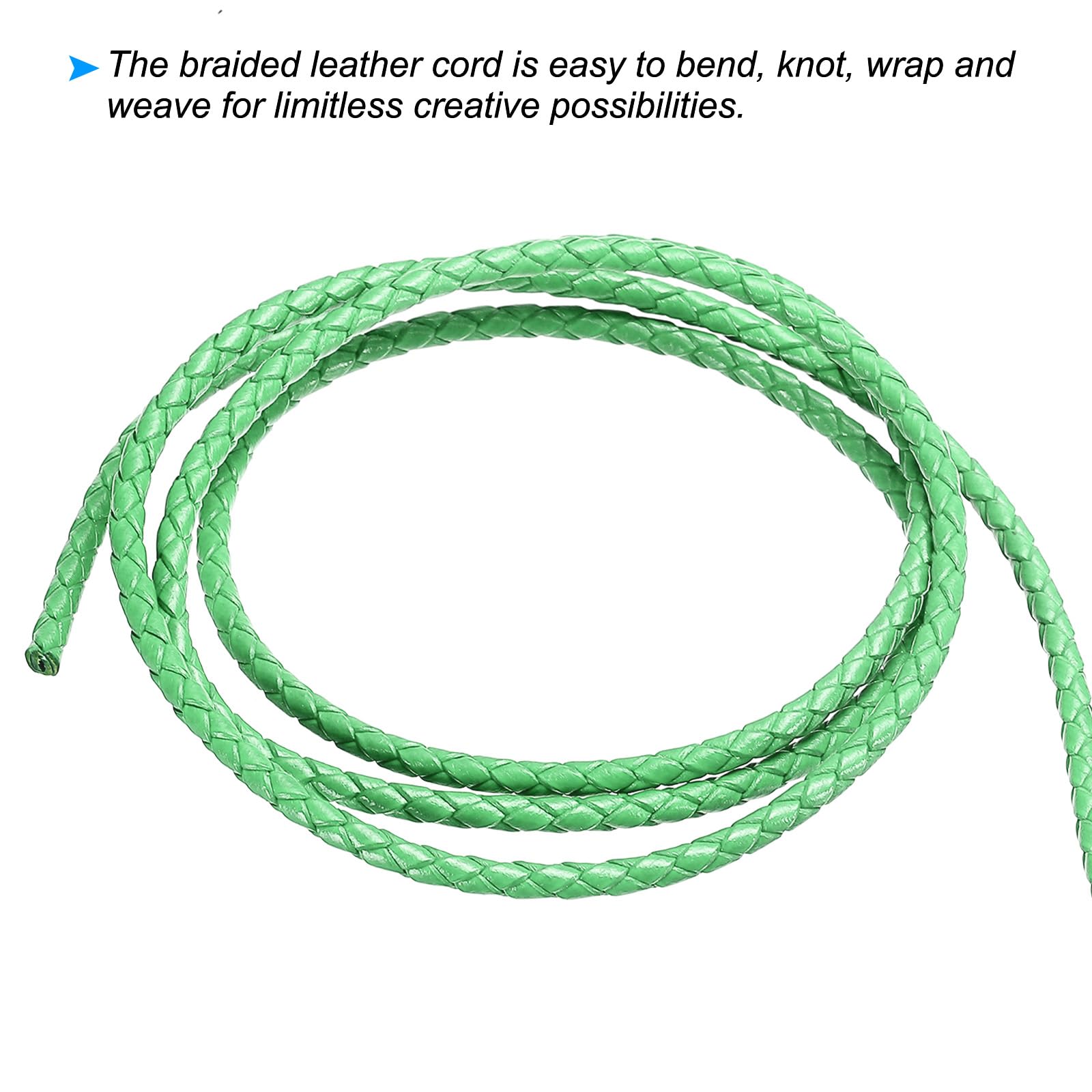 PATIKIL Round Braided Leather Cord - Image 4