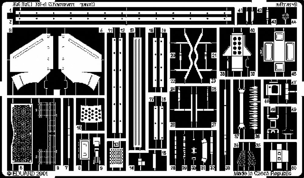 Eduard Accessories 35351 Model Making Accessories US Tank M4 Sherman Photo Etching Kit