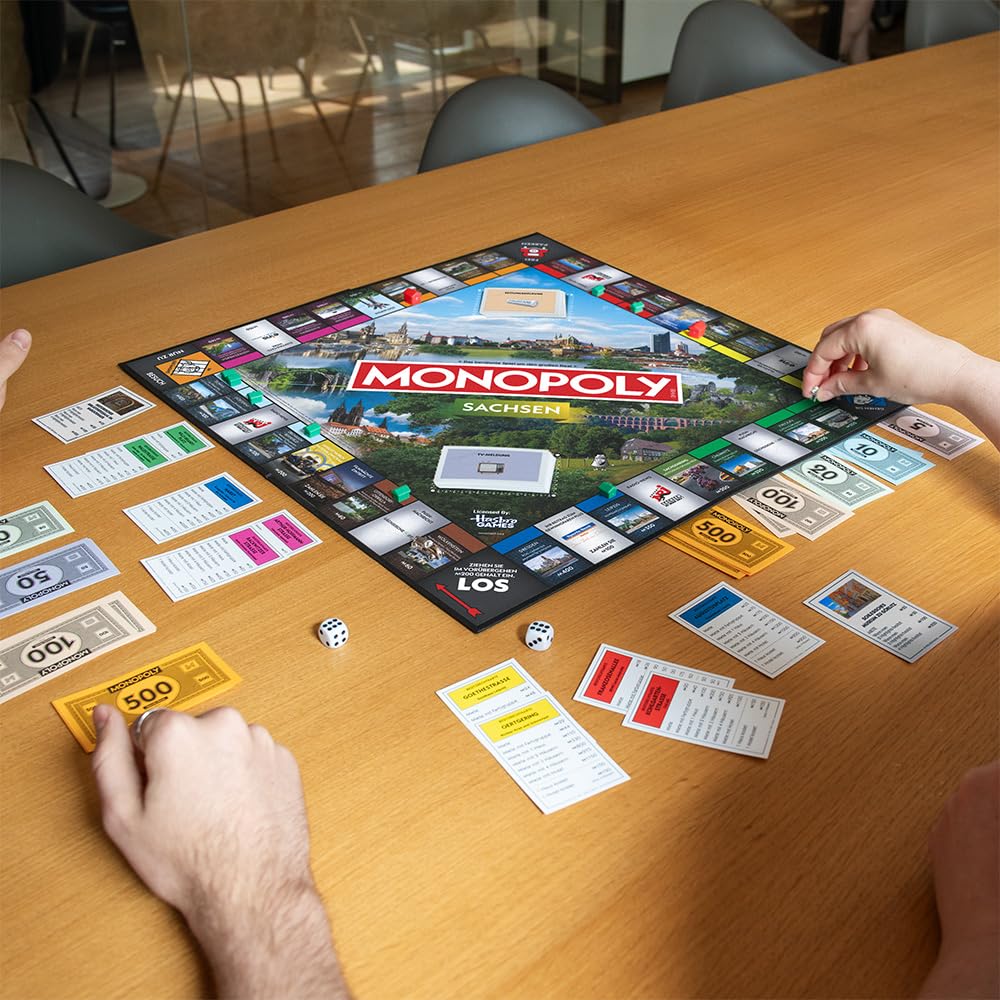 Monopoly Sachsen – Offizielle Regional-Edition von Winning Moves | Brettspiel mit Orten & Highlights aus dem Freistaat | Familienspiel ab 8 Jahren | Geschenkidee & Souvenir