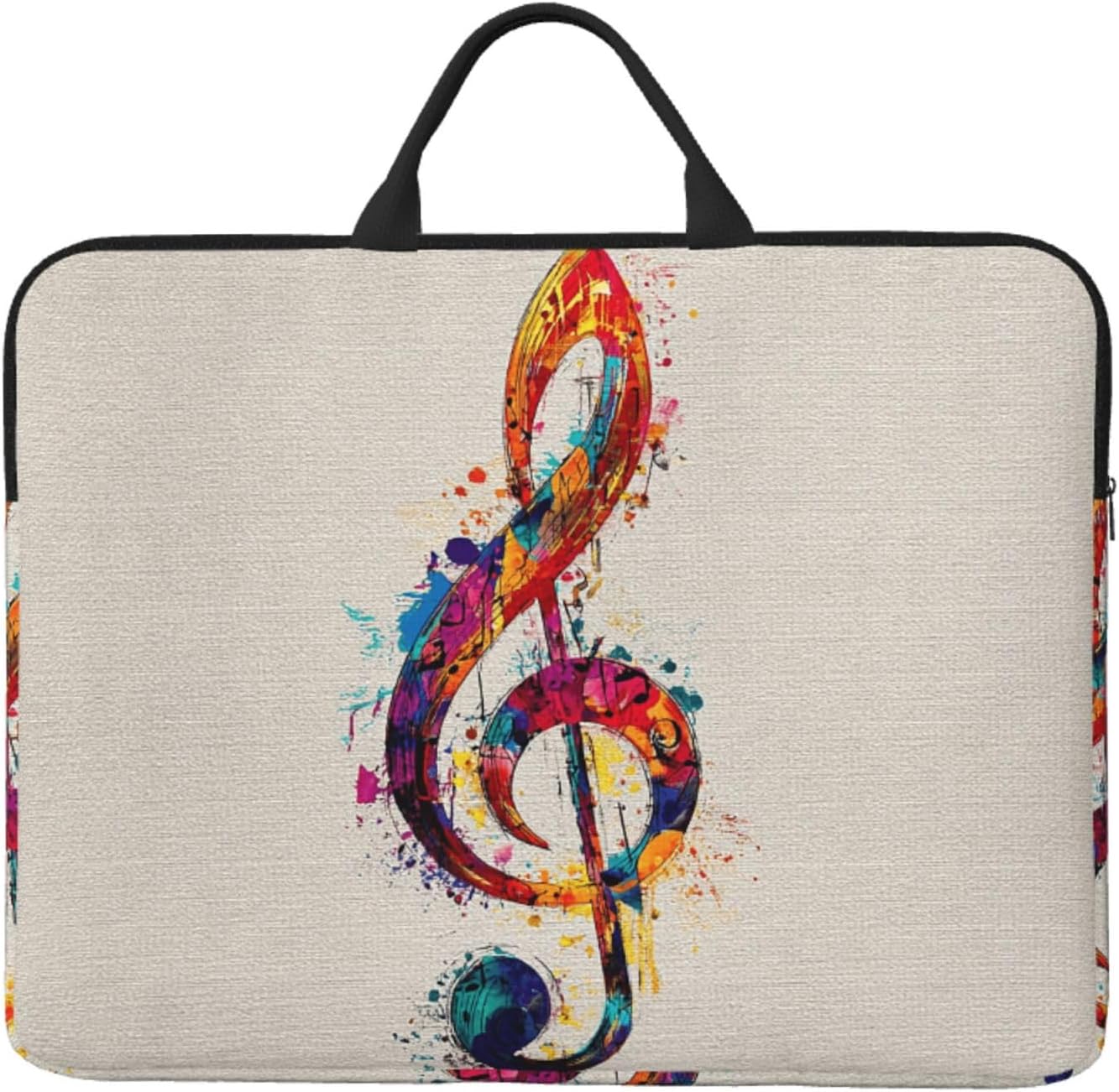 Laptop Case 14 inch Slim Shockproof Laptop Sleeve Colorful Music Clef Laptop Bag Protective Carrying Computer Bag