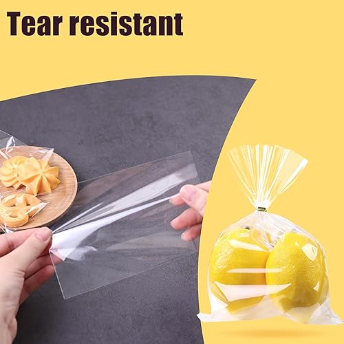Miniatura 3 de VGOODALL 200 bolsas de celofán transparente, bolsas de regalo de plástico de 4 x 6 pulgadas, bolsas de regalo con lazos, bolsas de galletas, bolsas