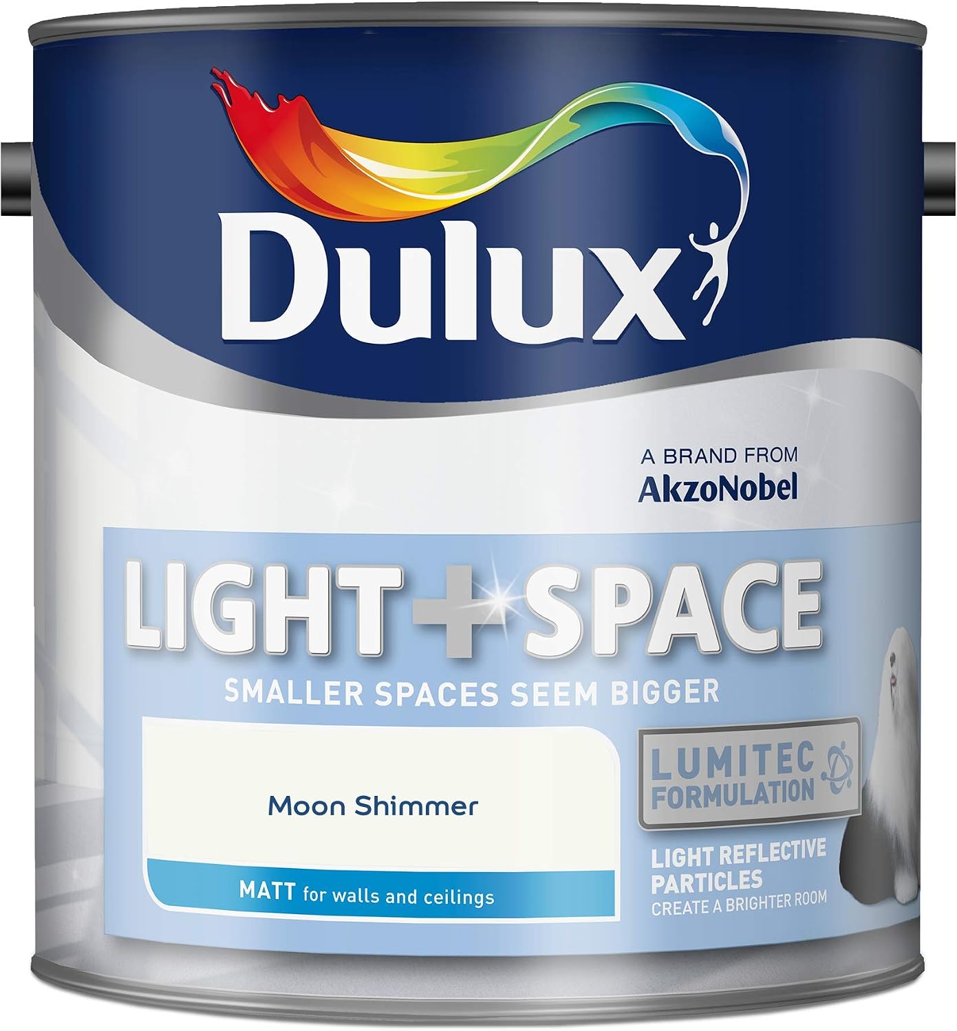 Dulux Light and Space Matt Emulsion Paint For Walls And Ceilings - Moon Shimmer 2.5 Litres, 2.5 l (Pack of 1) - Image 3