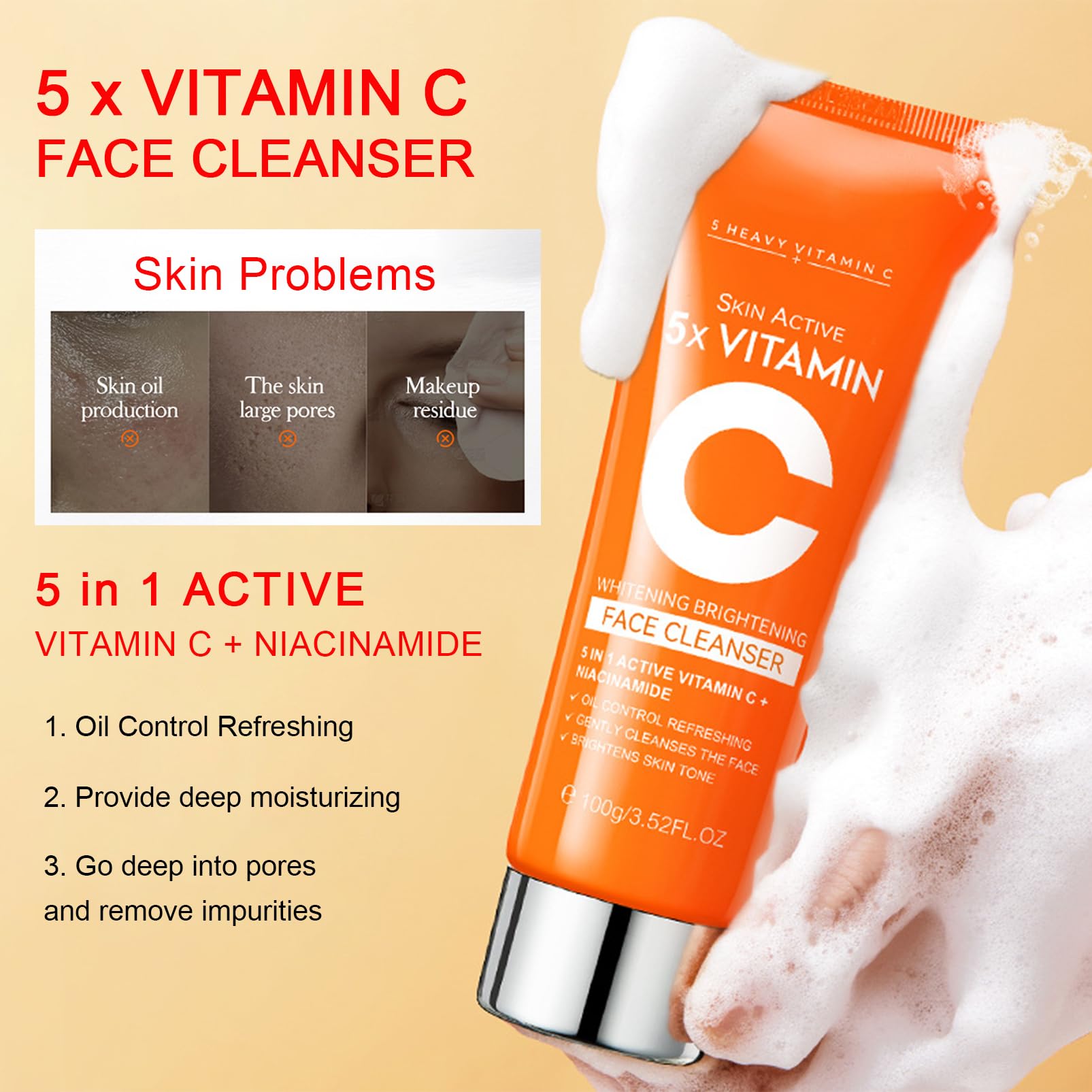 Amazon.com: 5 x Vitamin C Skin Care Set, Skincare Routine Set