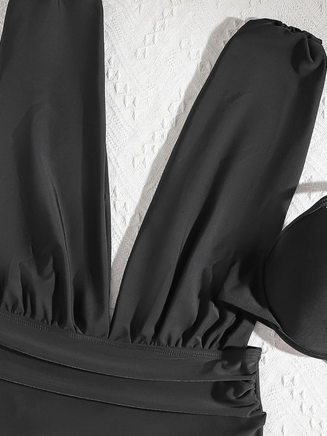 Womens Sexy Halter 2 Piece Push Up Swimsuit High Waisted Tummy Control High Cut Bikini Ruched Suspenders