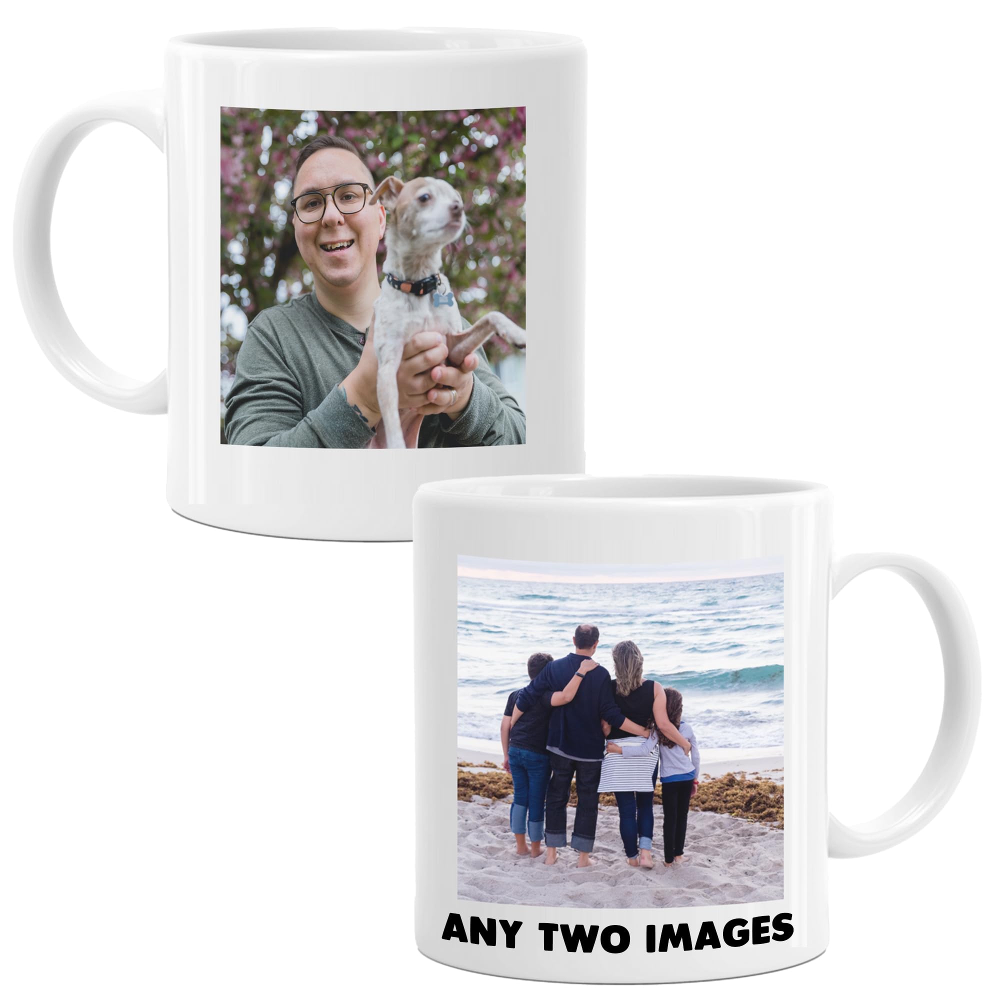 Personalised Mug Text Photo Printed Collage Design Logo Customised Gift Cup 11oz Various Options Mothers Fathers Day Coffee Cup Kitchenware. Personalised Photo Mug (2 Images)