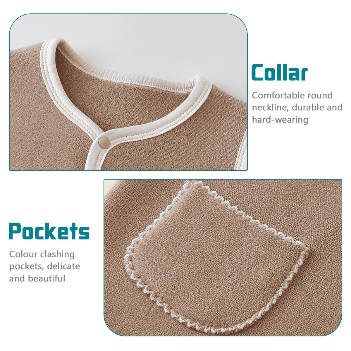 Lot de 2 Gilet en Polaire pour Bébé Garçon Fille Automne Hiver Veste Manteaux Sans Manches Cardigan Haut avec Motif de Dessin Animé Blouson Gilet Pull sans Manche pour Tout-petit Enfant 0-4 Ans