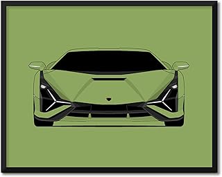 CUSTOMIZABLE COLOR: Lamborghini Sian (2020-Present) Inspired Poster Print Wall Art Decor Handmade (Unframed)