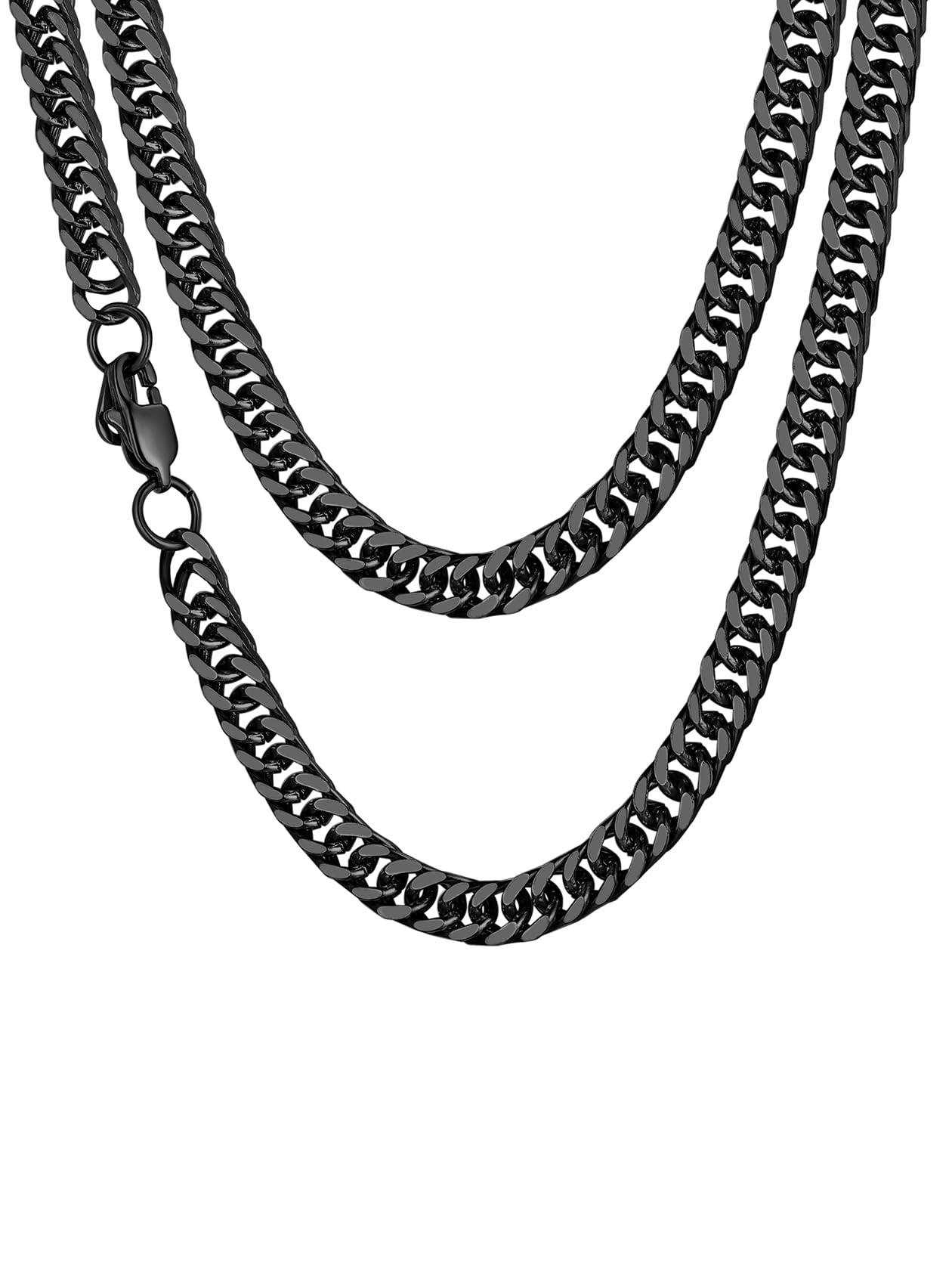 ChainsHouse Men Thick Cuban Chain Necklace, Stainless Steel/Black/Gold Plated Miami Cuban Necklace, 3/5/7/10/13.5MM Width, Hip Hop Mens Jewelry 18"-30", Send Gift Box