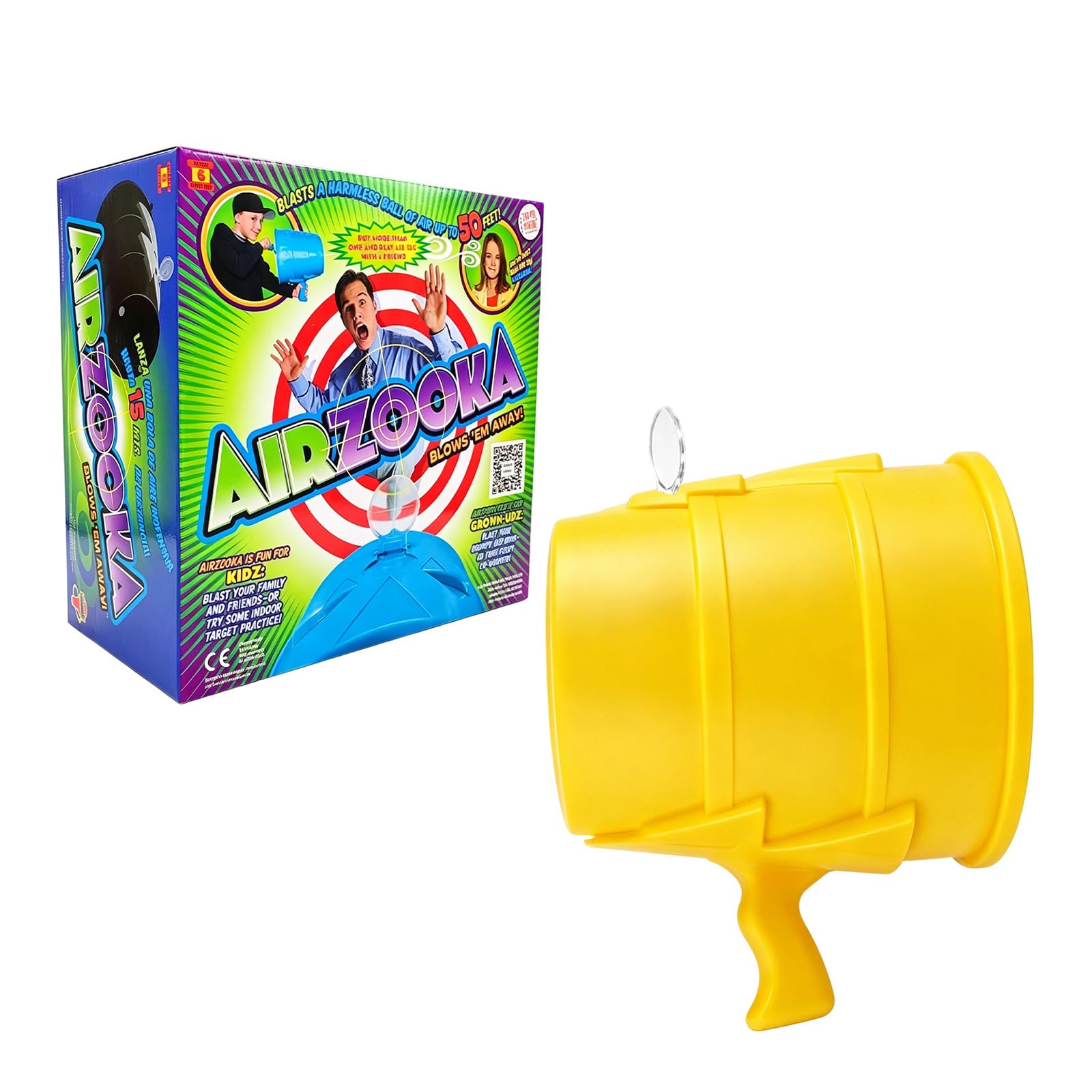 Air Elastic Launcher Prank Toy Cannon Gift Box，Yellow