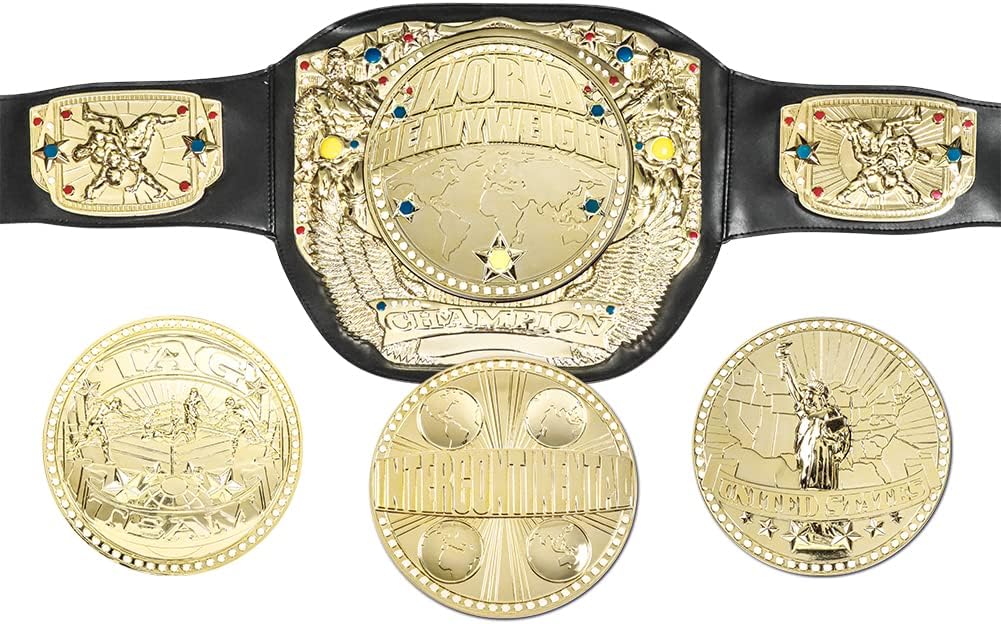 Spinning Wrestling Championship Toy Belt with Four Center Plates