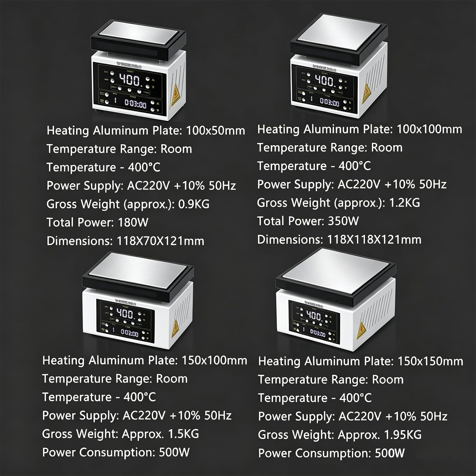 Placa Calefactora Eléctrica, Estación de Soldadura PCB con Almohadilla de Aislamiento Térmico y Pantalla LED, Ajuste de Temperatura y Función de Temporizador, Máquina de Calentamiento y Sellado 700w