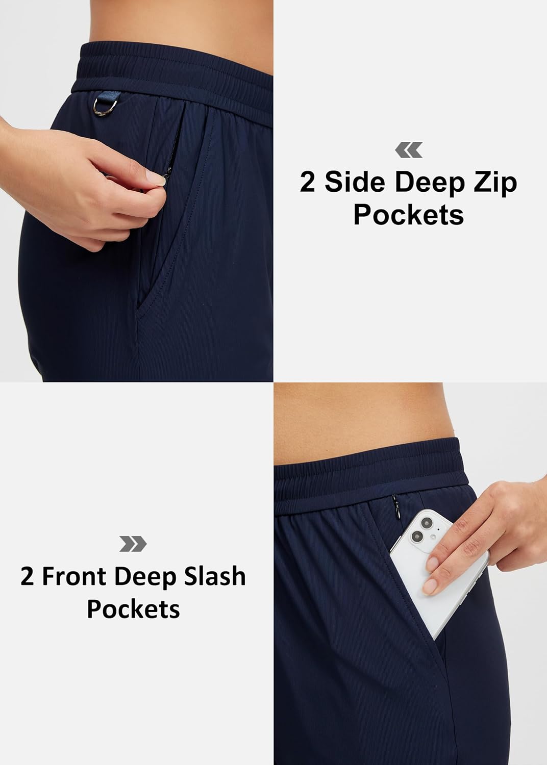 Women's Athletic Pants Lightweight Quick-Dry with Pockets Sweatpants for Tracking, Workout, Lounge, Jogger Pants - Image 3