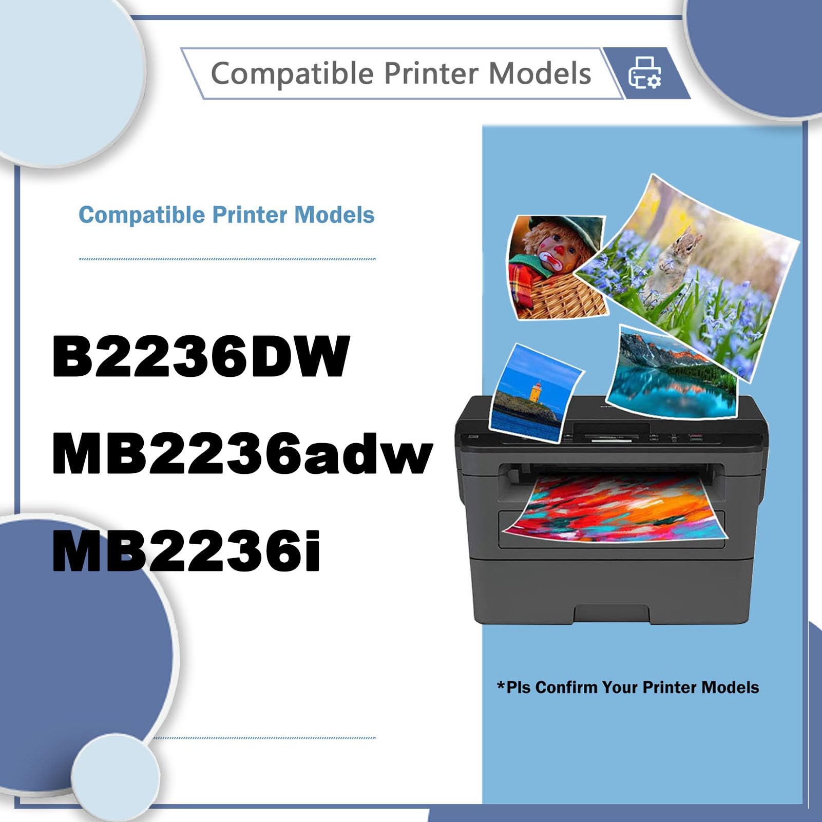 Cartuccia di toner ad alta capacità compatibile B222H00, funziona Per Lexmark B2236DW, MB2236adw e MB2236i 1 pack