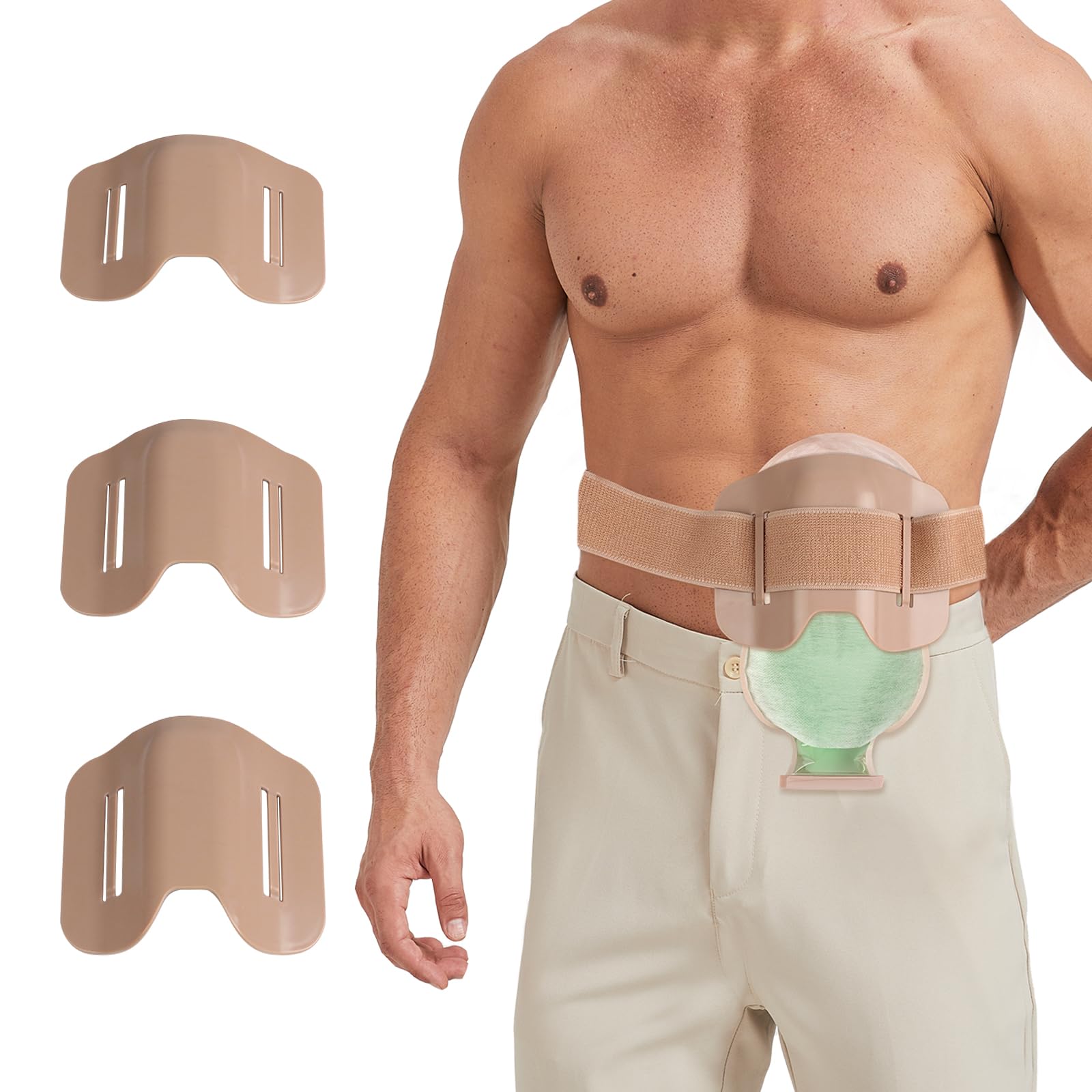 Protector de ostomía, cinturón de ostomía, escudo protector anticolisión para deportes y trabajo, compatible con bolsas de ostomía, protectores para bolsa de colostomía de ileostomía
