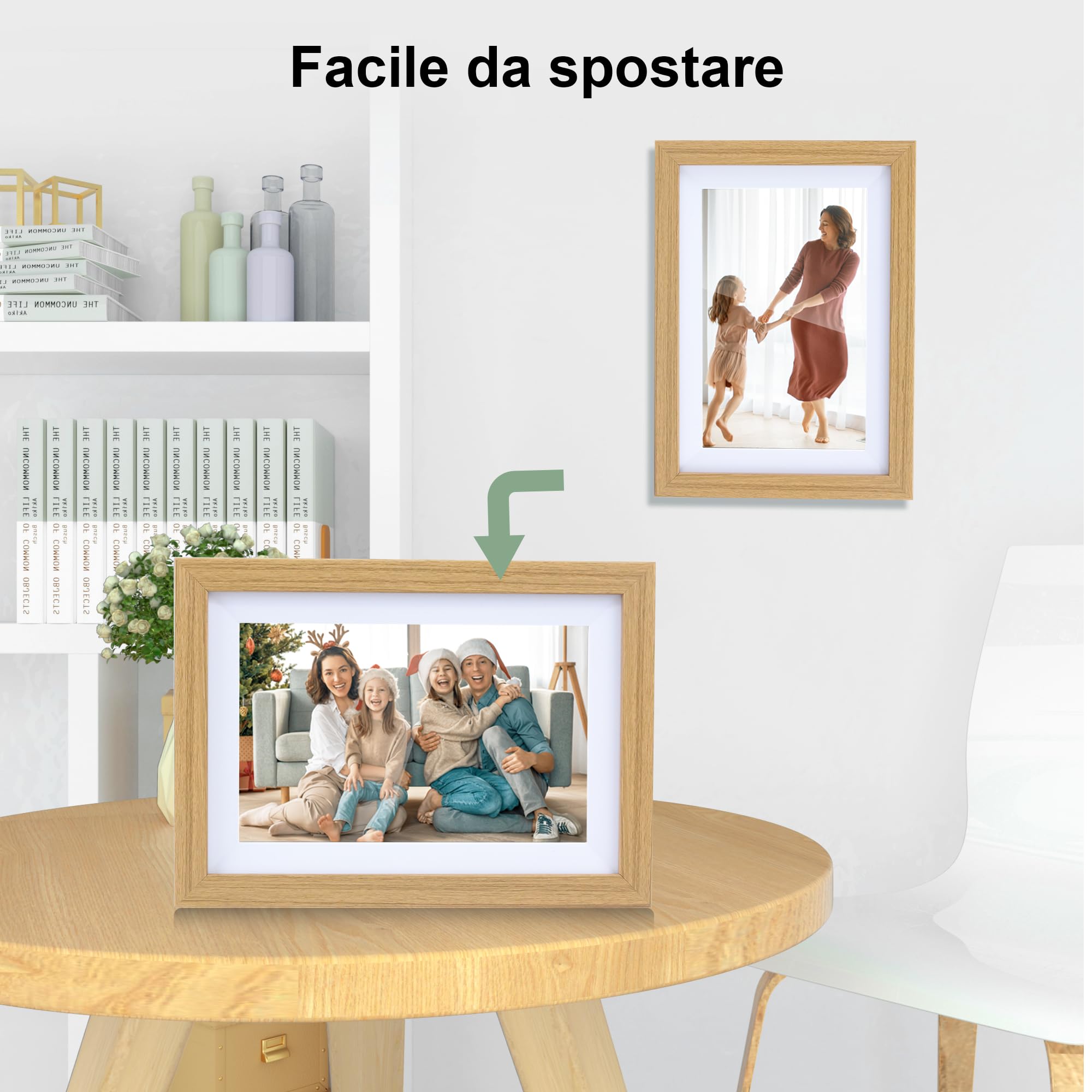 Veidoo Frameo 10 1 Pollici 32GB WiFi Cornice Foto Digitale 1280x800 IPS Touchscreen Rotazione Auto Condividi Foto Video tramite App Sincronizza Calendario Famiglia