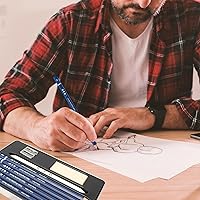 Vista 7 de H & B Lápices de boceto profesionales de 9 piezas, lápices mate para bocetos, juego de lápices de boceto para dibujo, sombreado y bocetos