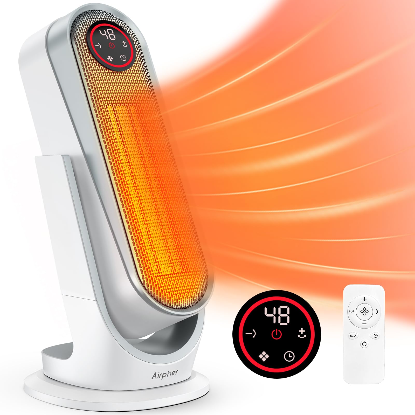 Amazon | Airpher セラミックヒーター【150°自動首振り・ECO節電