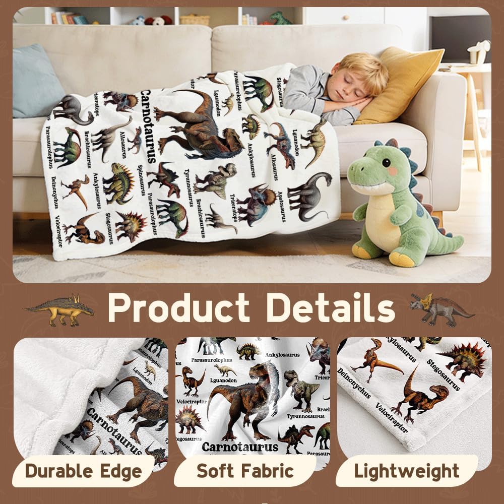 Dinosaur Blanket Gift for Boys,Jurassic Dino Dinosaurs Throw Blanket