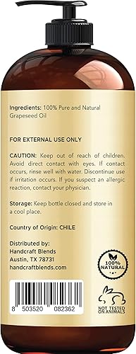 Miniatura 5 de Handcraft Blends Aceite de almendras dulces y aceite de semilla de uva artesanal, aceites 100% puros y naturales, aceite portador de grado