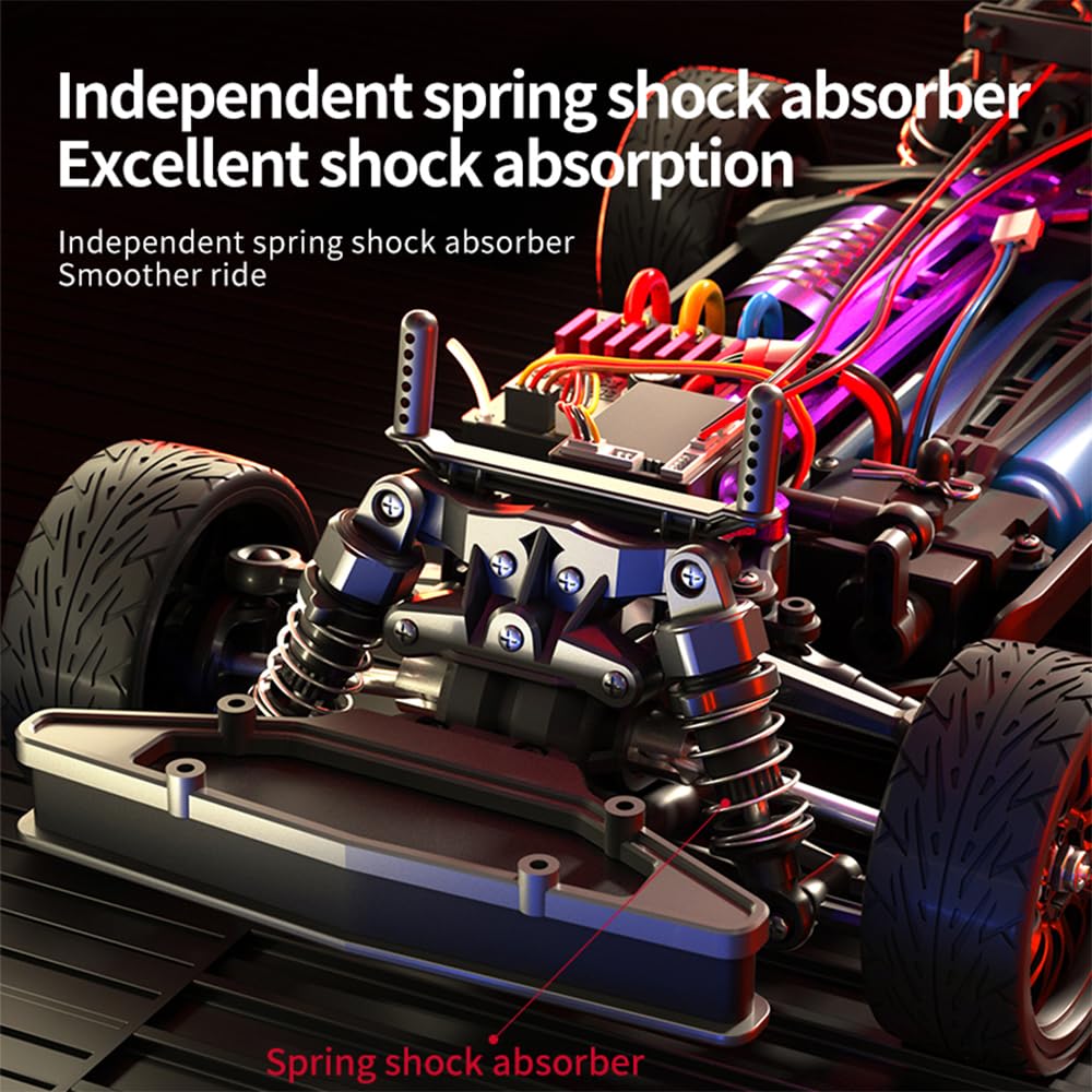JOYTREKY Auto Radiocomandata 1:22 4WD - 15 Km/h, Luci LED, 2 Batterie, Telecomando 2.4GHz 40m Per Bambini 4-9 Anni - 2