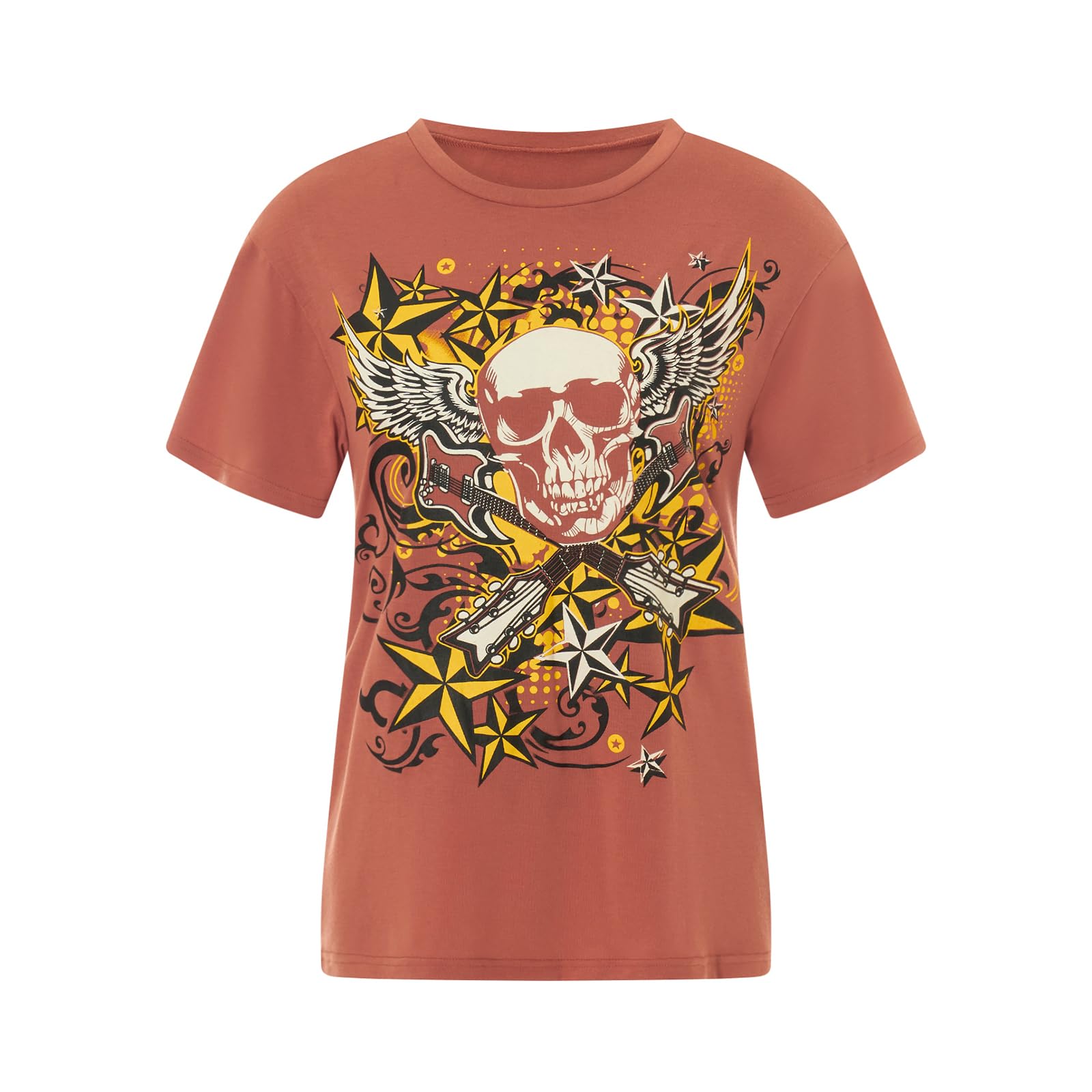 Y2K Grunge Graphic Tees for Teens Girl Vintage Fairy Grunge Emo Goth Short Sleeve Baggy T-Shirt Going Out Streetwear