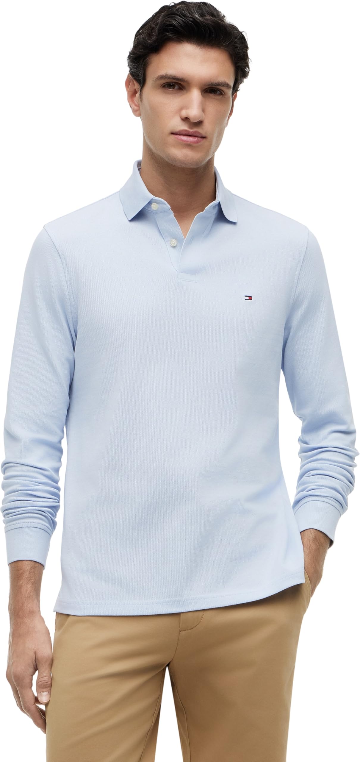 Tommy Hilfiger Men's 1985 Regular Ls Polo Mw0Mw20183 L/S Polo, Blue (Breezy Blue), L