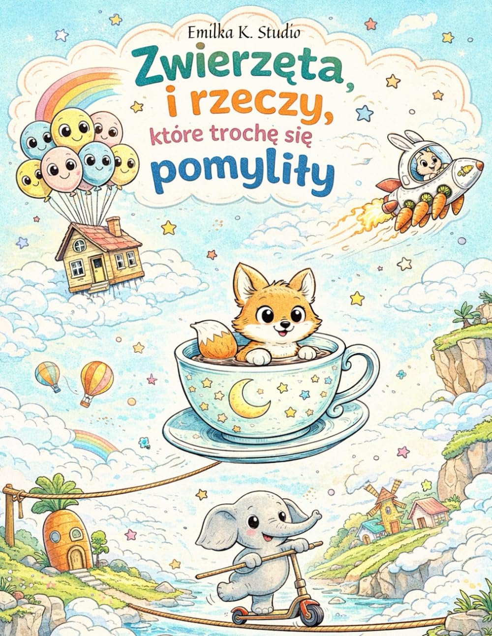 Zwierzęta i rzeczy, które trochę się pomyliły: Zabawna kolorowanka dla dzieci 6–8 lat | Ponad 40 niezwykłych ilustracji do kolorowania