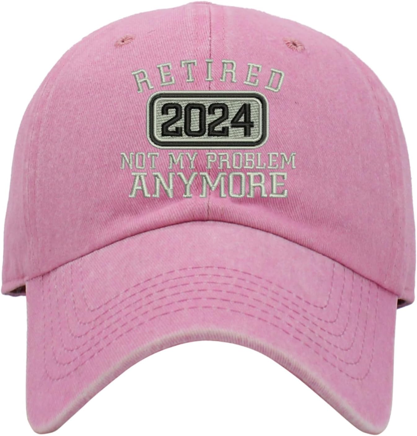 Retired 2024 Not My Problem Anymore Hat Pigment Washed Embroidered Cotton Baseball Cap