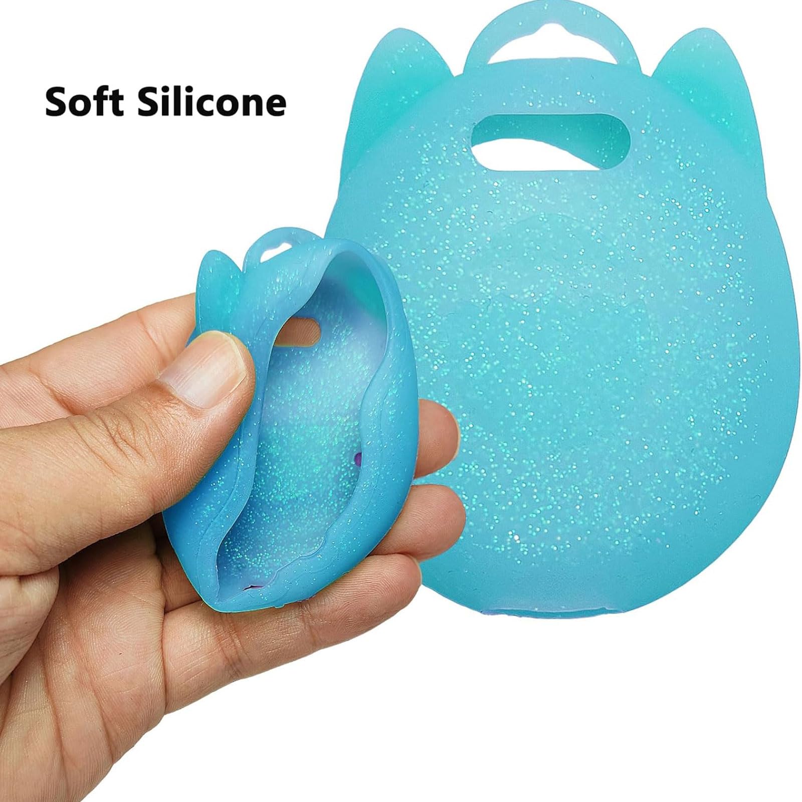 Custodia in silicone di ricambio per Tamagotchi Uni, pellicola protettiva per Tamagotchi Uni Band accessori per animali domestici (custodia in silicone blu e pellicola protettiva)