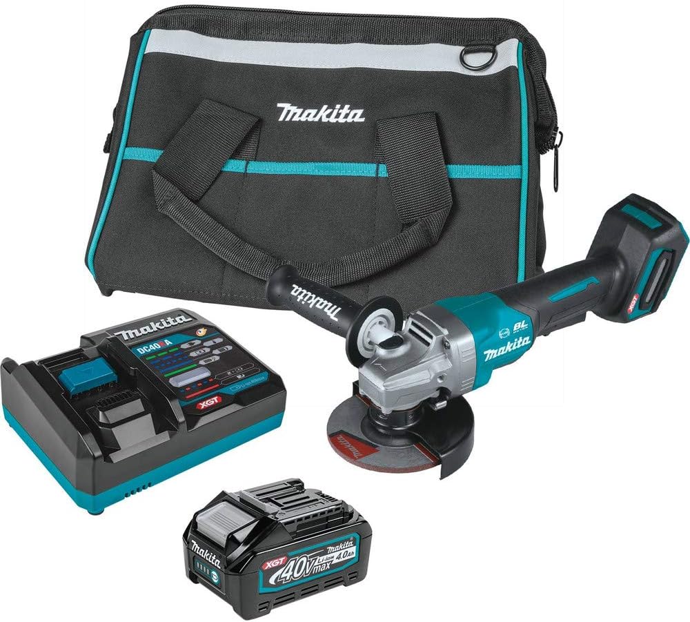 MAKITA 40V MAX XGT BRUSHLESS Cordless 4-1/2/5 in. Paddle Switch Angle Grinder KIT with ELE
