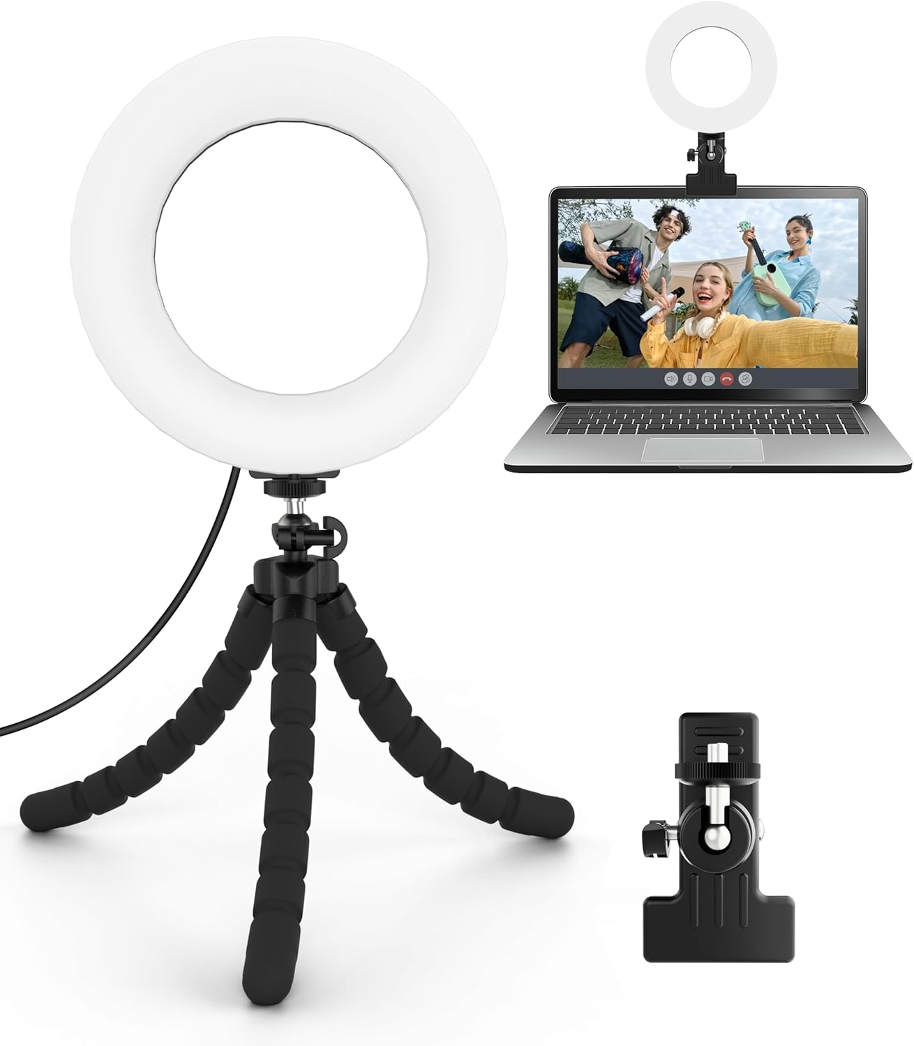 Product image of Video Conference Lighting Kit, Clip on Light Reading Lights, Ring Light, 360 ° Flexible Gooseneck Bed Night Light ,Computer Laptop Video Conferencing