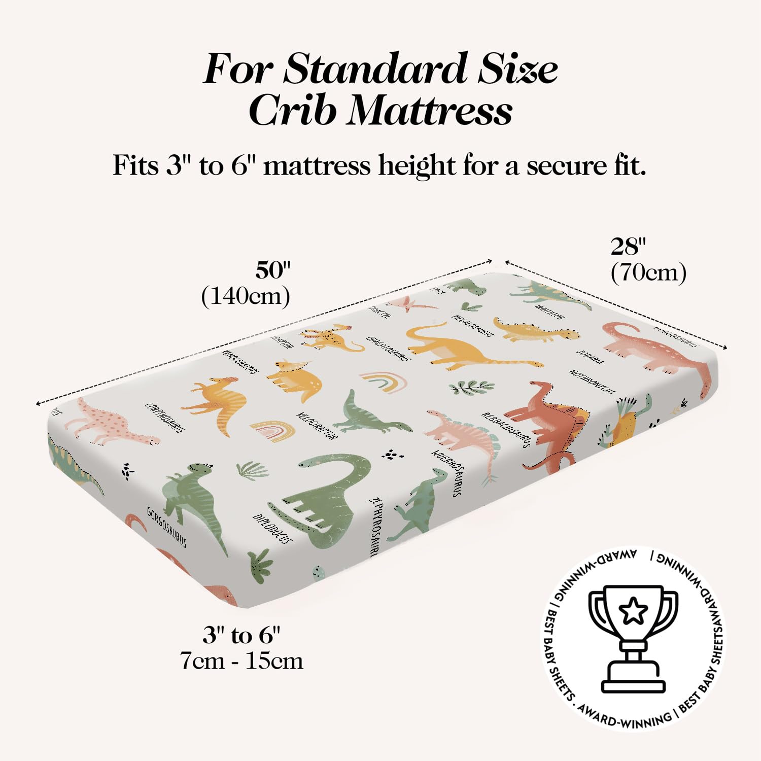 100% Organic Cotton Baby Crib Sheets (3-Pack), GOTS Certified, Soft Fitted Sheets for Mini Mattress & Pack n Play - Image 3