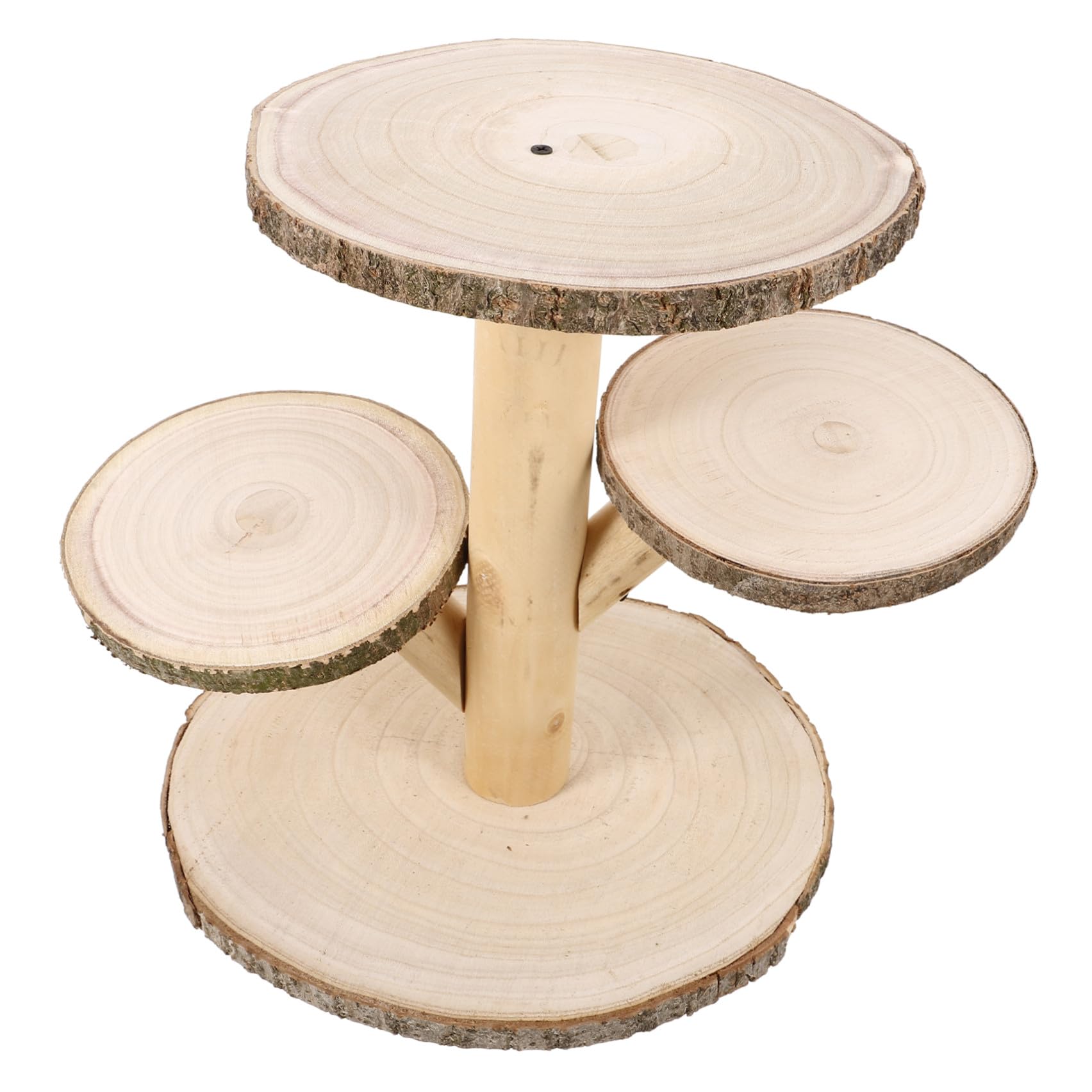 IMIKEYA Présentoir à Cupcakes de Mariage en Bois 4 Étages, Style Campagnard, Support Circulaire pour Gâteaux et Desserts, pour Tables de Fête