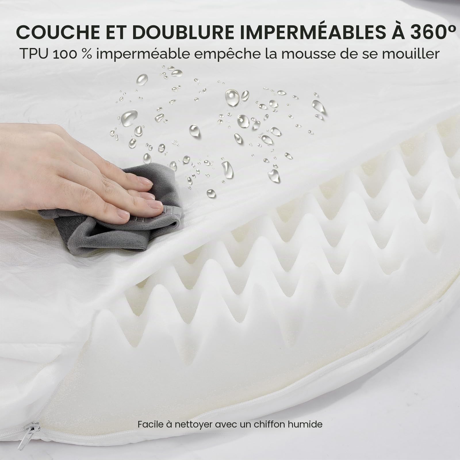 Gimars 9,5 cm Épais XL Lit Orthopédique pour Chiens de Très Grande et Seniors, Lit de Soutien avec Mousse Alvéolée 28D, Housse en Peluche Amovible et Lavable, Doublure Imperméable, Semi-Circulaire