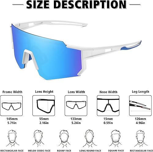 Miniatura 93 de STORYCOAST Lentes de sol deportivos polarizados para hombres y mujeres, para conducir, pesca, ciclismo, bicicleta de montaña, protección UV400