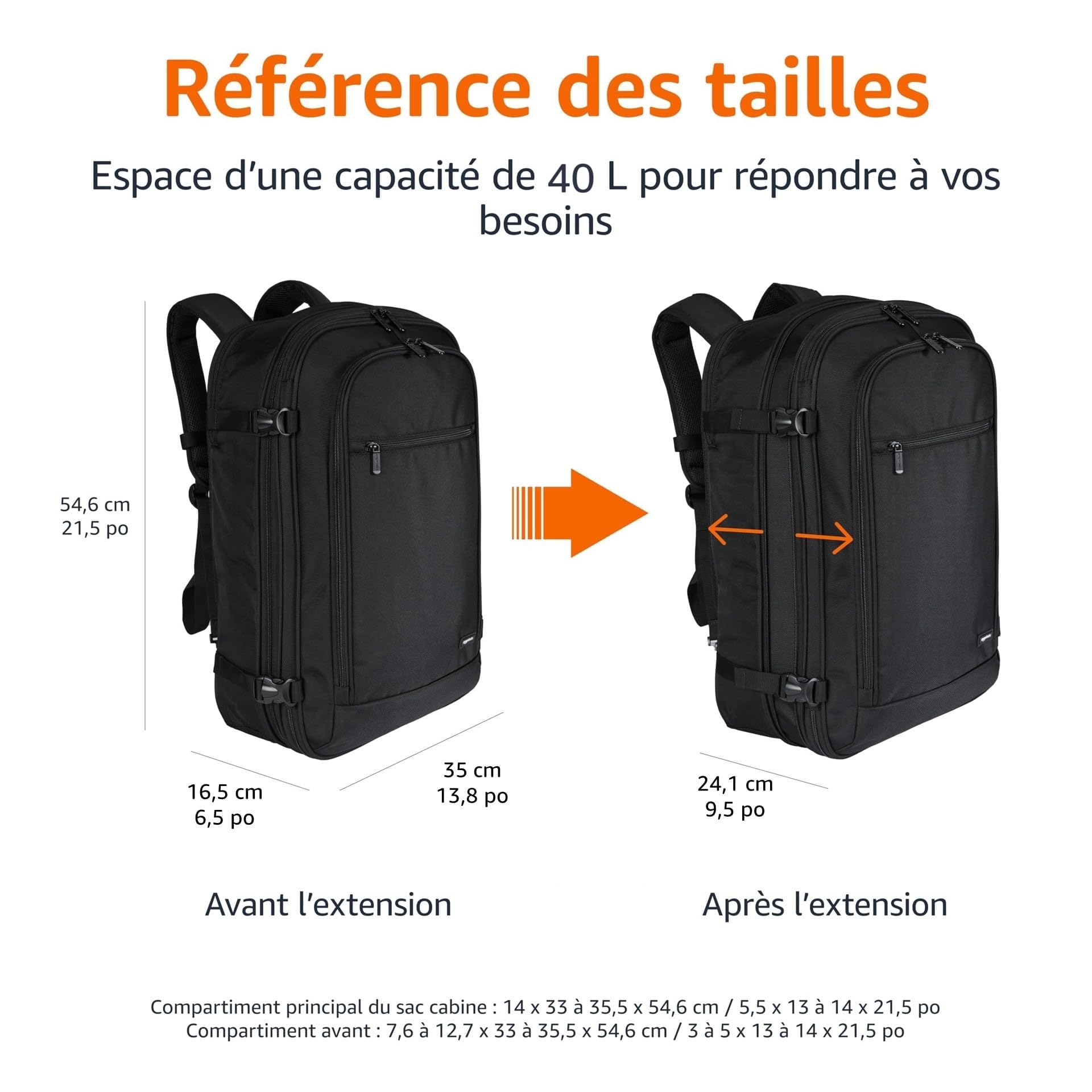 Amazon Basics Sac à dos cabine