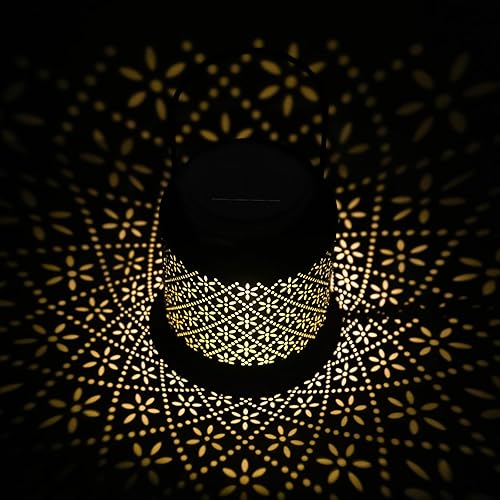 Miniatura 3 de Joveco Faroles solares cilíndricos para exteriores, impermeables, para colgar, farol decorativo para mesa, patio, fiesta, jardín, Halloween, regalos