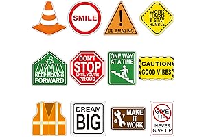 48-piece Under Construction-themed Bulletin Board Cutouts with Positive Phrases for Classroom Decoration