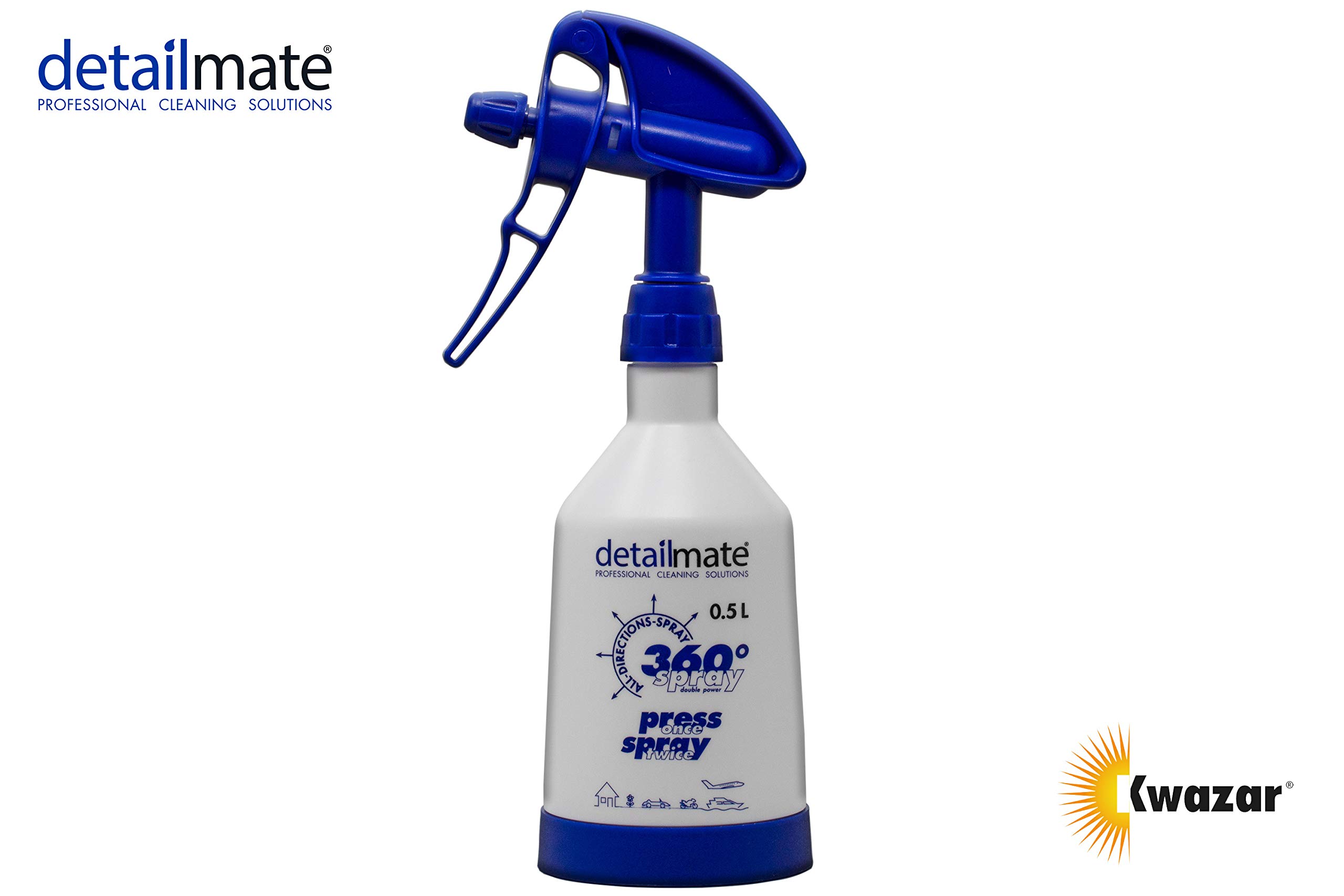 detailmate Set made by Kwazar 8 Mercury Super PRO+ 360 Grad Sprühflasche 0,5 Liter, Double Action Trigger