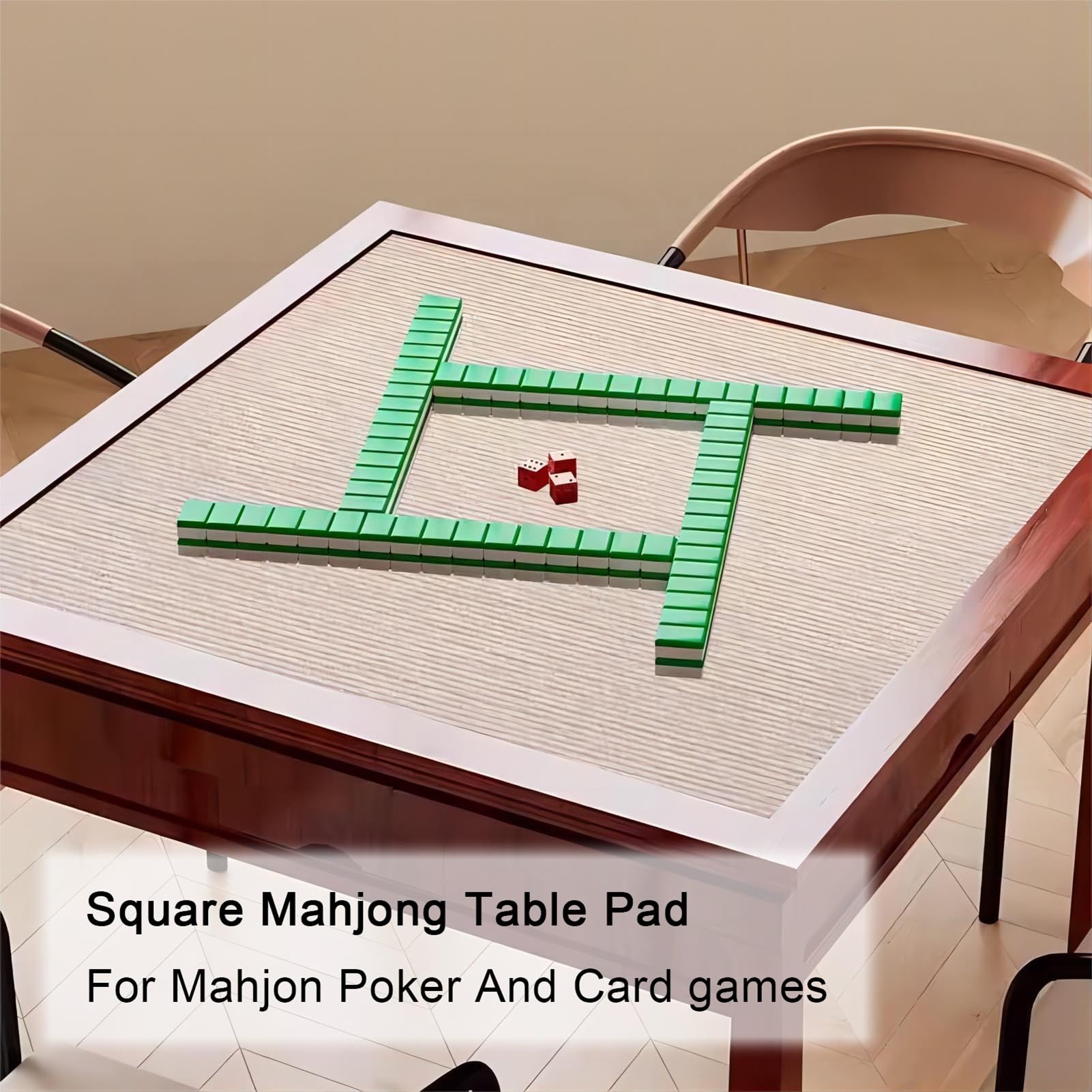 Grote Mahjongmat met rubberen achterkant, zacht en antislip tafelkleed