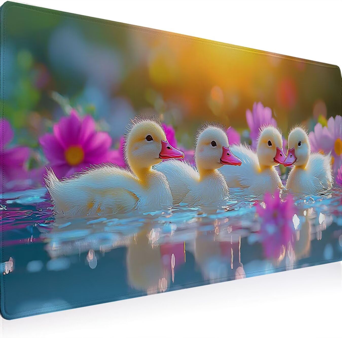 Mauspad XXL 1200 x 600 mm Schreibtischunterlage Gaming Mousepad Wasserdicht und Rutschfester Gummi Verbessert Präzision und Geschwindigkeit Mousepad Geschenke für Männer Bürobedarf (Ente Tier) B0J-379