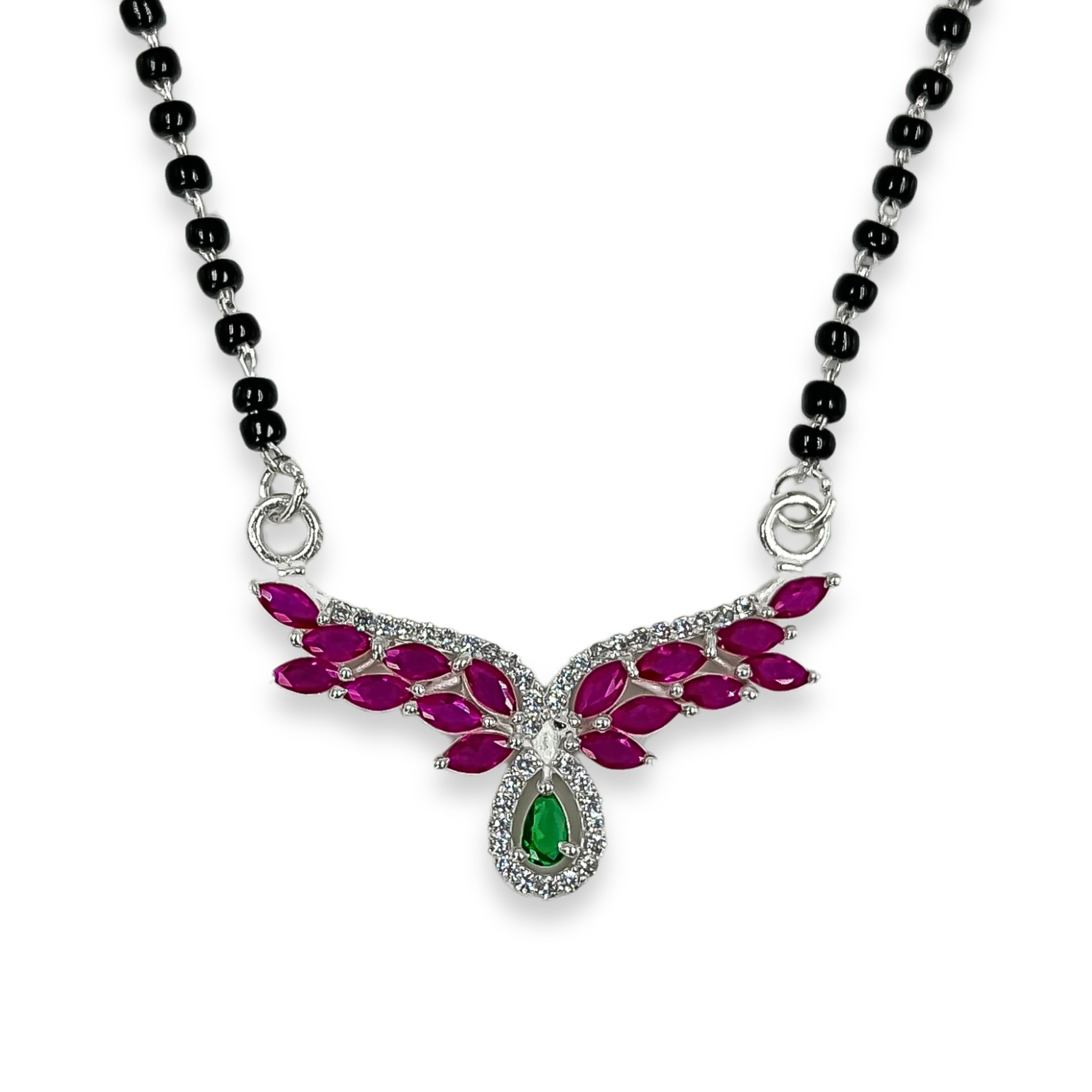 See full amazon price history chart for SATLAA - Real Silver Female Cute Long Mangalsutra Angel Wings with Teardrop Pink Gemstone with Black Beads for Girls & Women SATLAA - Real Silver Female Cute Long Mangalsutra Angel Wings with Teardrop Pink Gemstone with Black Beads for Girls & Women (B0CNCV9JGM) Amazon Price History, Amazon Price Tracker