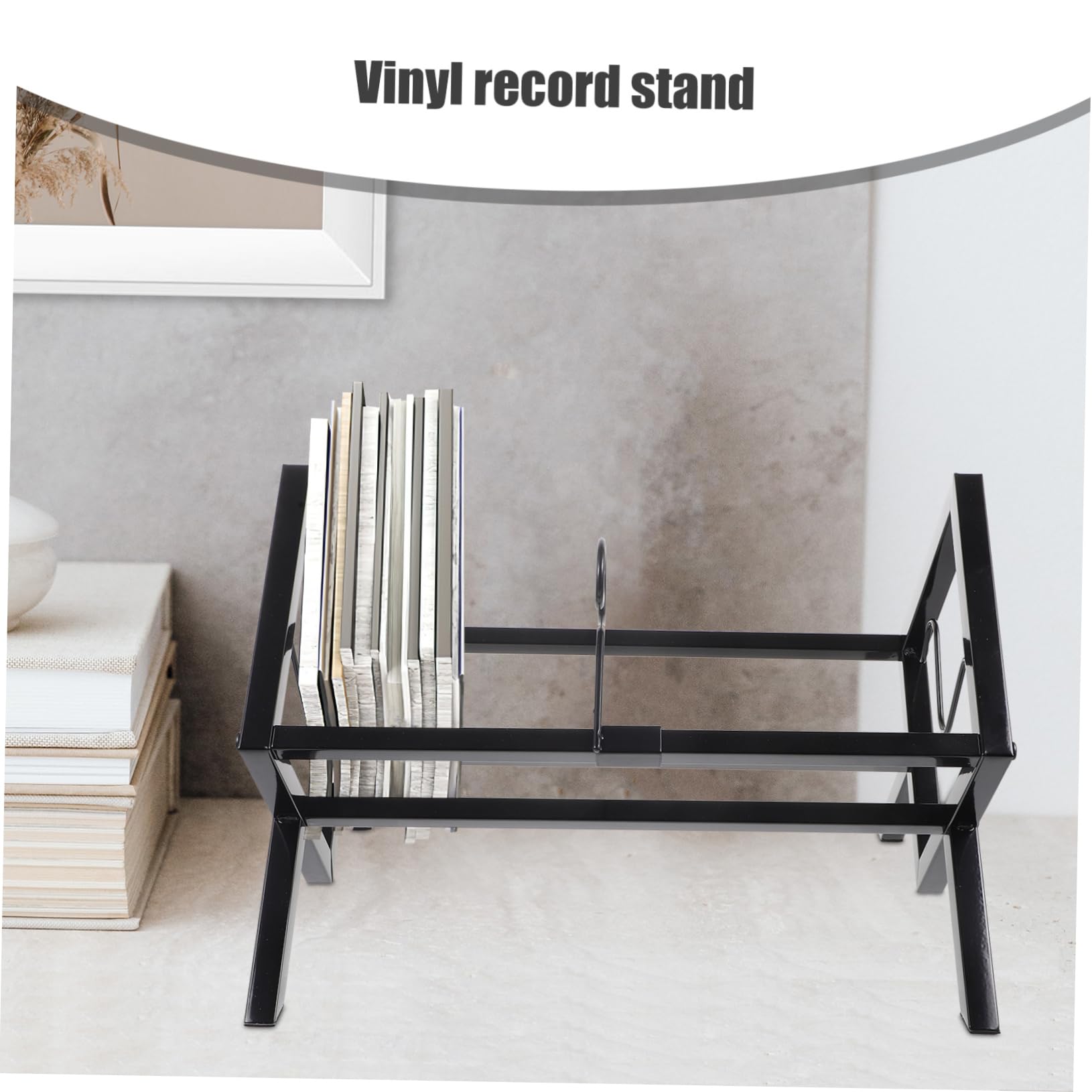 Scaffale per CD in vinile, espositore da tavolo con angolo di inclinazione, salvaspazio, per casa, ufficio e amanti della musica