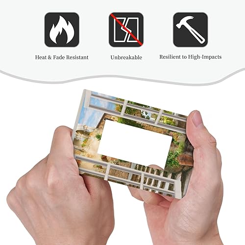 Miniatura 6 de Cubierta de interruptor de luz de 1 cuadrilla, diseño de flores de Grecia mediterránea, dispositivo basculanteGfci, placa decorativa de pared,