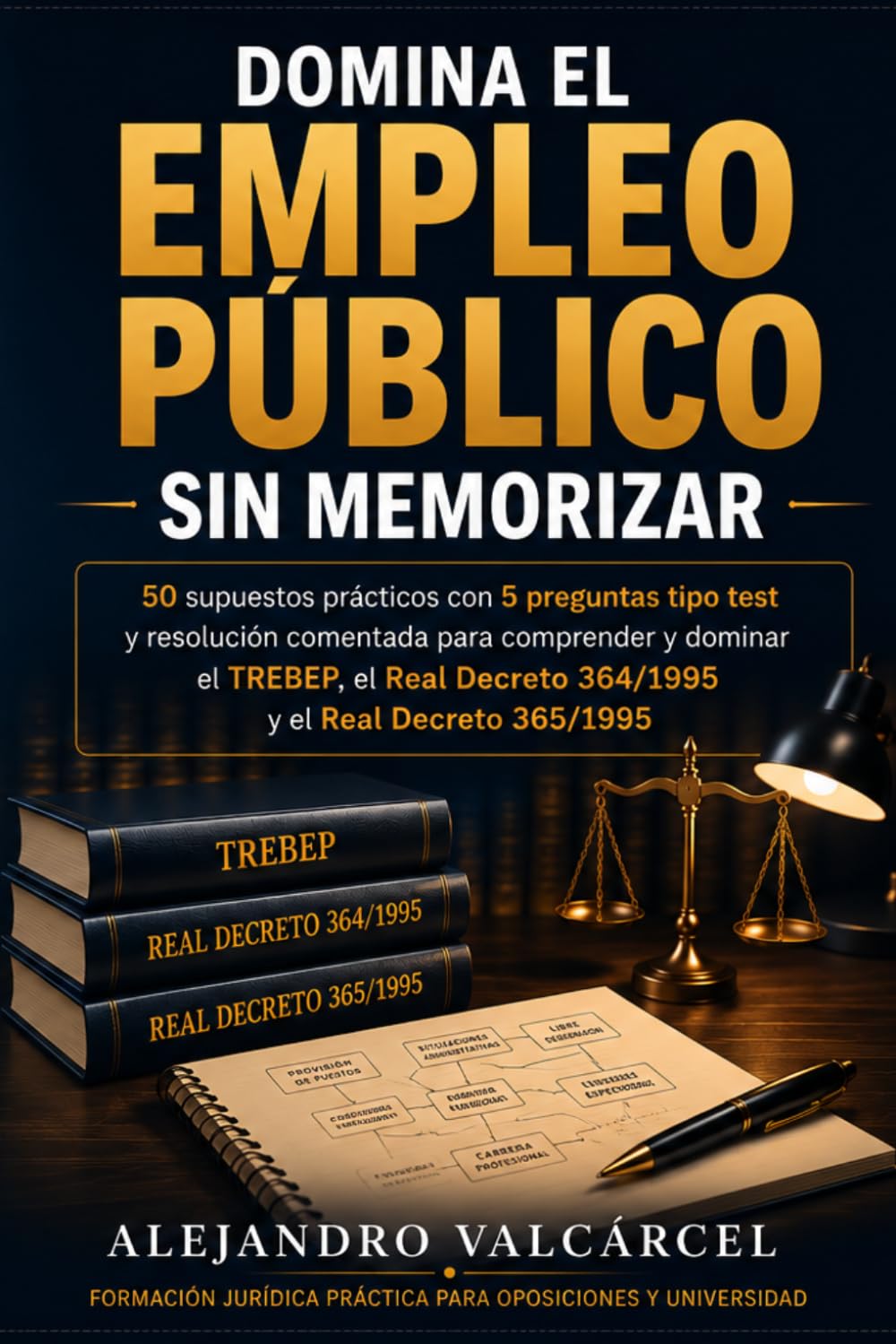 DOMINA EL EMPLEO PÚBLICO SIN MEMORIZAR: 50 supuestos prácticos con 5 preguntas tipo test y resolución comentada para comprender y dominar el TREBEP, el Real Decreto 364/1995 y el Real Decreto 365/1995