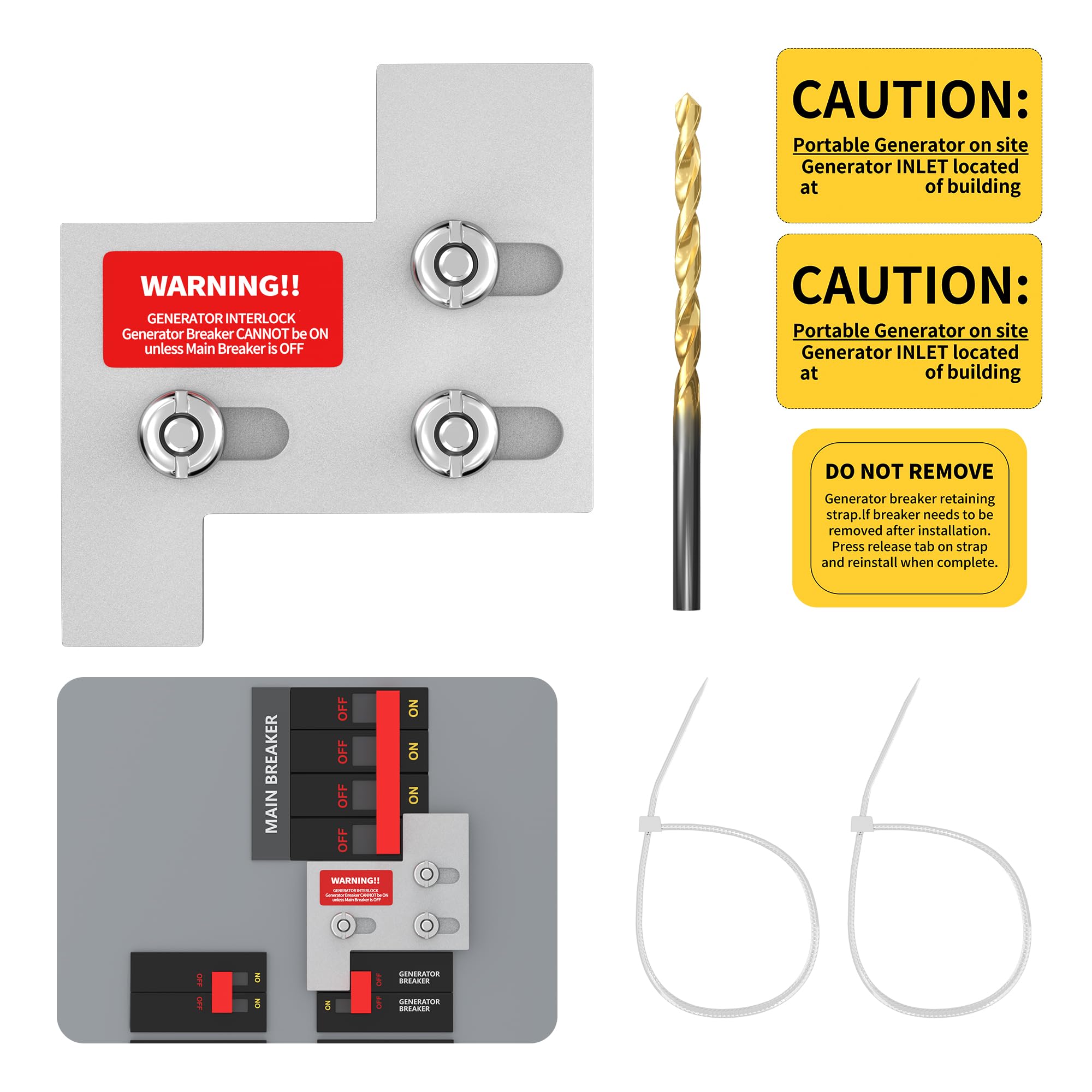 Generator Interlock Kit Compatible with Square D QO or Homeline 100 or 125 Amp Panels, Interlock Kit with 3/4 to 7/8 Inches Spacing Between Main and Generator Breaker — Amazon image 8